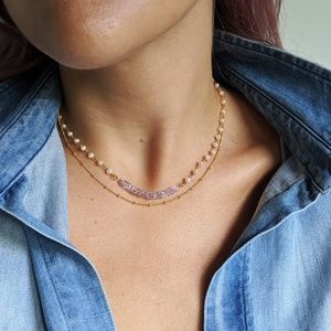 Double Strand Pearl and Amethyst Choker